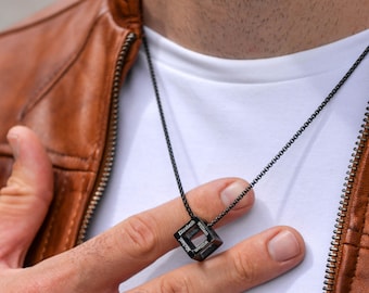 Personalized Men's Compass Necklace: Stainless Steel Travel Jewelry