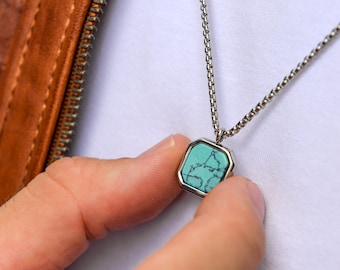 Personalized Compass Necklace for Men: Stainless Steel Travel Jewelry