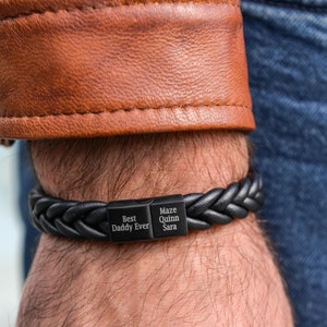 Etsy custom mens leather bracelet discount