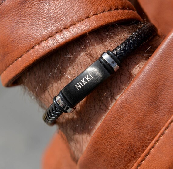 Bracciale In Pelle Con Nome Di Famiglia Personalizzato - Foto 2