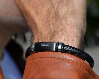 Bracciale In Pelle Con Nome Di Famiglia Personalizzato - Foto 11