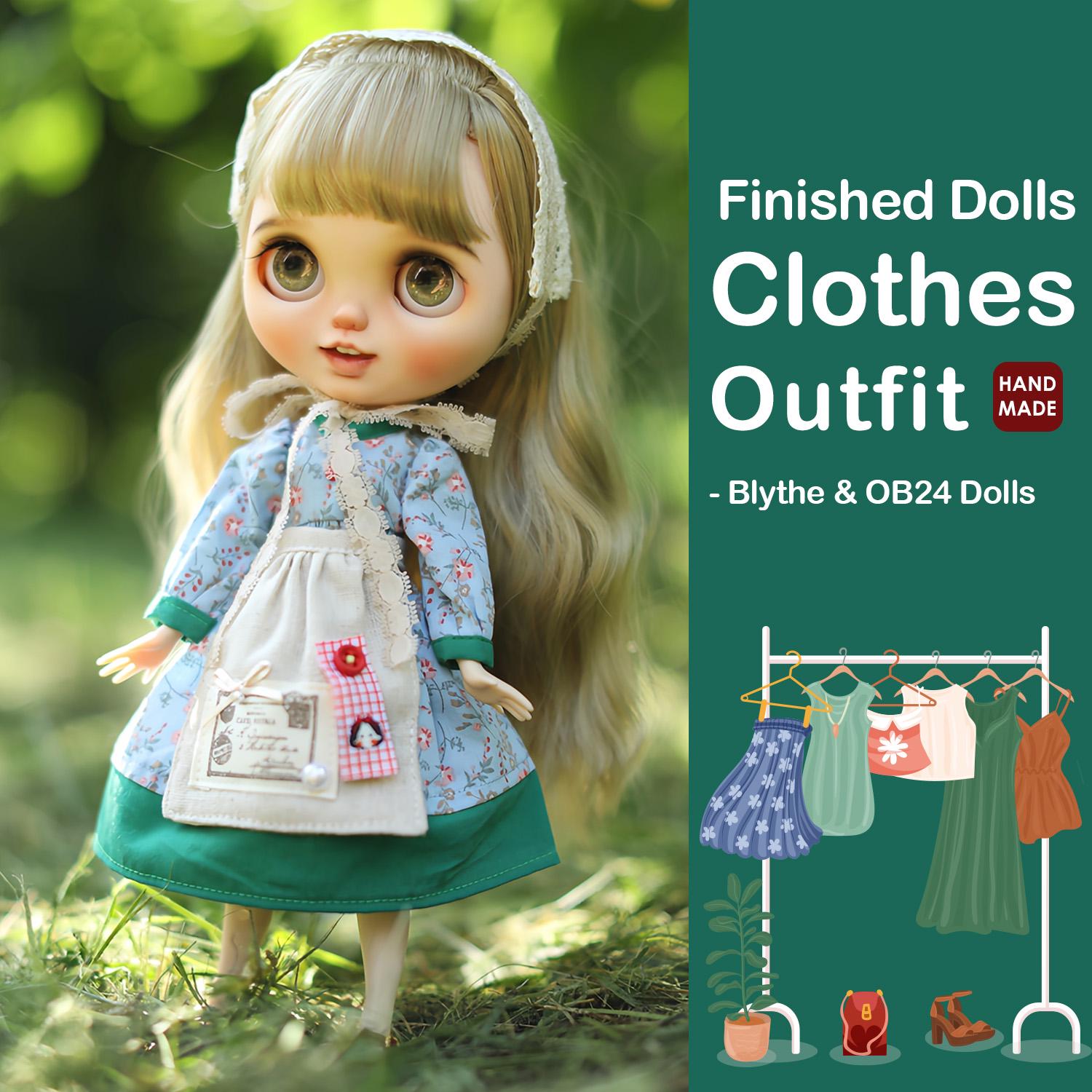 British Retro Style Blythe Doll Dress Outfit,OB24 Doll Dress, Retro Forest Dolls Dress Sets, Neo Blythe Clothes, Christmas Doll Gifts