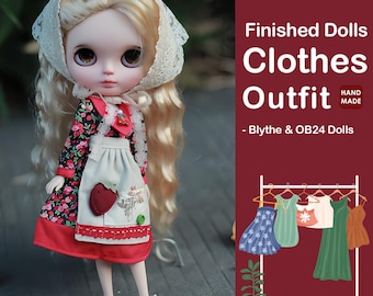 Blythe Doll Dress Outfit, Blythe Three-Piece Set, Vintage Flower Blythe Dress,Blythe Clothes, OB22 Dress, OB24 Dress,Neo Blythe Clothes