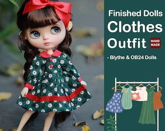 Vintage Sunflower Blythe Doll Dress Outfit,OB24 Doll Dress, Sweet Dolls Dress Sets, Blythe Doll Dress Outfit, Christmas Doll Gifts