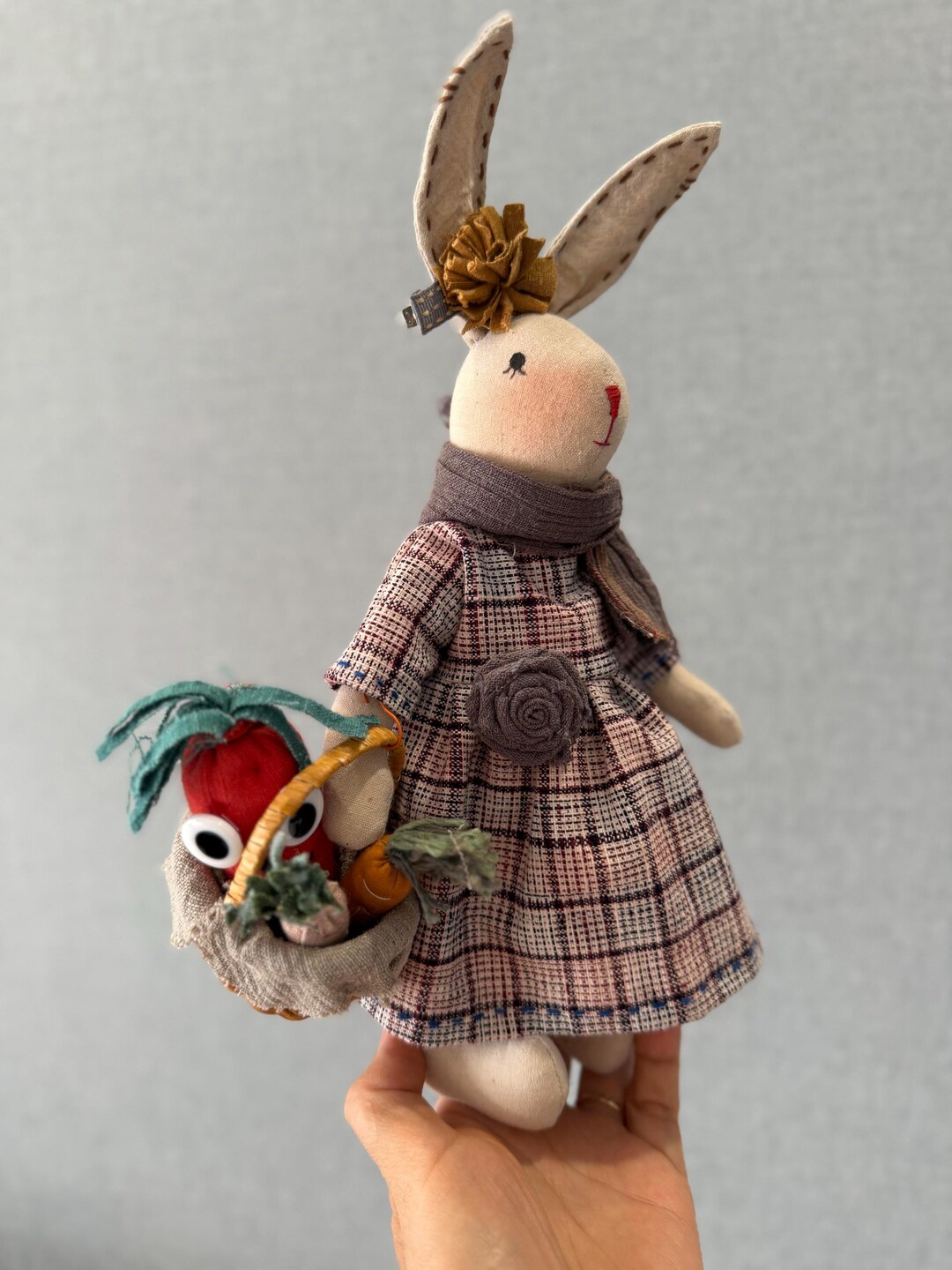 Handmade Rag Doll, Cartoon Rabbit Toy, Personalized Easter Bunny ...