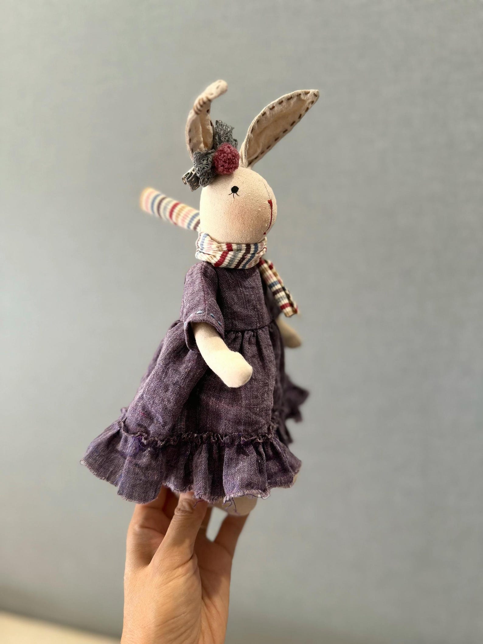 Purple Elegant Rabbit Dolls ,easter Decor Bunny,rabbit Dolls ...