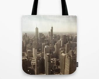 Chicago Buildings Sears Tower Color Photo Tote Bag