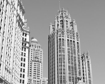 Chicago Tribune Building Black and White Photo Architecture Home Decor Gift Architecture City