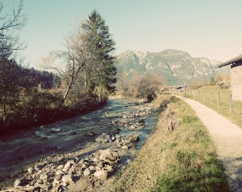 Mountains and Stream Color Photograph Home Decor Gift Germany