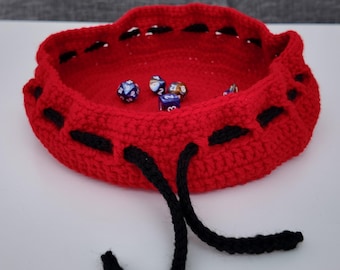 Crochet Dice Tray and Storage Bag [DICE NOT INCLUDED]