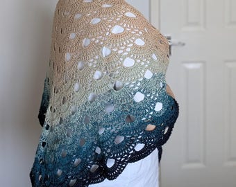 Handmade Crochet Shawl 100% cotton