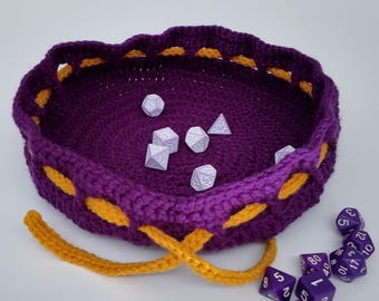 Crochet Dice Tray and Storage Bag [DICE NOT INCLUDED]