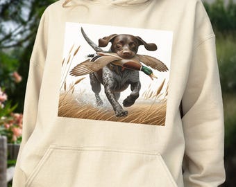 Duck Hunting Dog Graphic Sweatshirt and Hoodie: Retriever Sweatshirt, Outdoorsman Gift