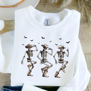 Dancing Skeleton Cowboy Sweatshirt, Dancing Skeleton Sweatshirt, Skeleton Cowboy Sweat, Spooky Season Sweatshirt, Halloween Sweatshirt