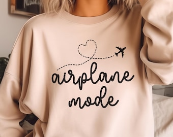 Airplane Mode Sweatshirts, Vacay Mode Hoodie, Travel Lover Gifts, Airplane Mode On Sweat, Vacation Plane Sweats, Gift for Traveler, Trip Top