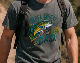Comfort Colors Reel Great Dad T-Shirt, Fishing Dad Gift, Funny Father's Day Tee, Fisherman Dad Shirt, Gift for Papa, Angler Dad T-Shirt