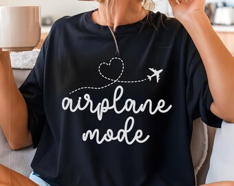 Comfort Colors Airplane Mode T-Shirt, Travel Lover Gift, Vacation Plane T-Shirt