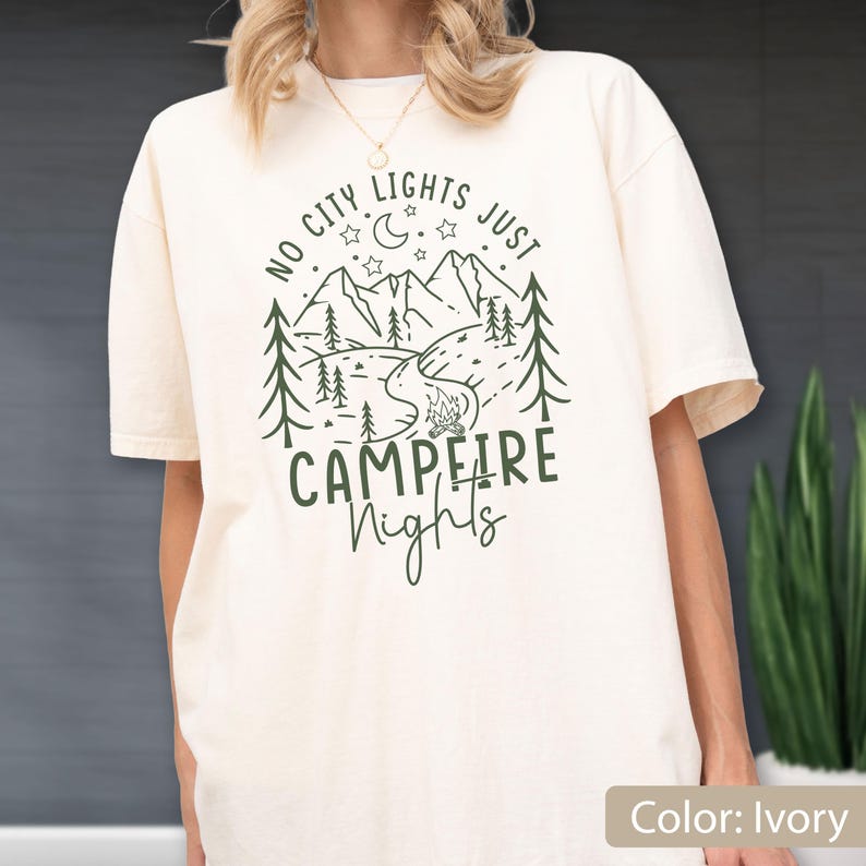 Comfort Colors Campfire Nights Shirt: Cozy Camping Bonfire Tee image 4