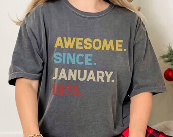 Personalized Comfort Colors 50th Birthday Shirt, Awesome Since 1976