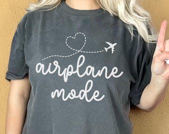 Comfort Colors Airplane Mode T-Shirt: Travel Lover Gift