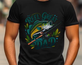 Reel Great Dad T-Shirt, Fishing Dad Gift, Funny Father's Day Tee, Fisherman Dad Shirt, Gift for Papa, Angler Dad T-Shirt, Outdoor Dad Tee