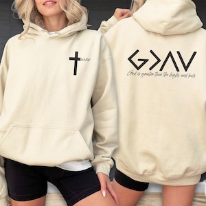 Christian Cross Hoodie and Sweatshirt, God Is Greater Than Highs And Lows Sweater, Religious Gift For Women Men, Faith Bible Verse Gift