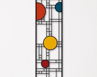 Geometric Metal Wall Art: Colorful Abstract Rectangles Sculpture, Abstract Geometry Decor