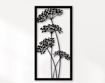 Wildflower Metal Wall Art: Botanical Farmhouse Decor