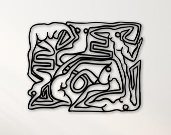 Abstract Graffiti Metal Wall Art: 80s Pop Art Gallery Decor, Gift For Artist