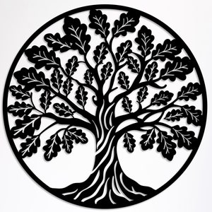 Large Metal Tree of Life Wall Art Decor, Black Round Tree Wall Hanging, Modern Metal Wall Art, Tree Of Life Metal Decor, Metal Wall Art