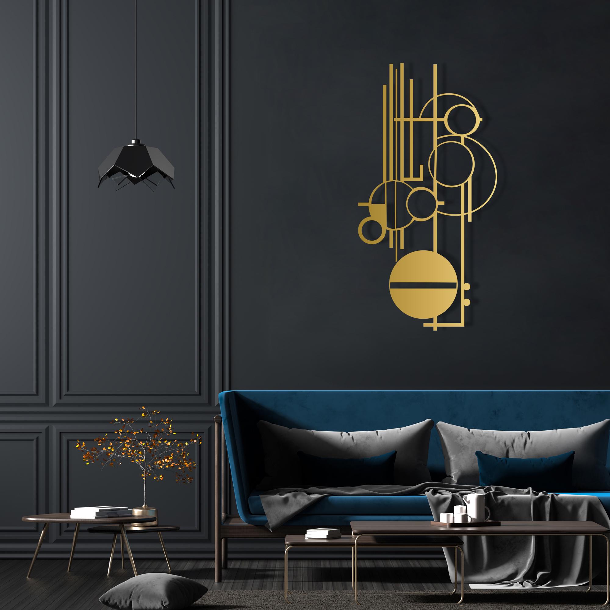 Picture of Mid Century Modern Metal Wall Art, Abstract Time Geometric Wall ...