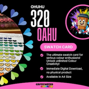 320 Ohuhu OAHU Marker Swatch Karte | Farbe Clustern | Organisierte DIY Malvorlage | A4 Digitaler Download PDF