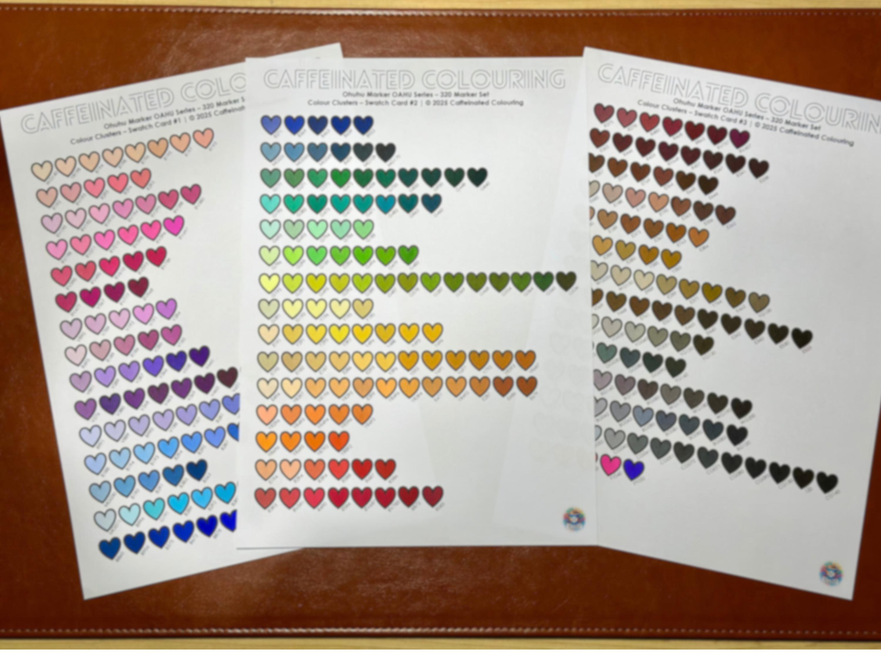 Ohuhu OLD CODES Oahu Marker Swatch Card: Color Chart, Organised (A4 ...