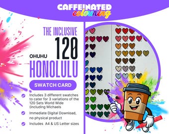 Ohuhu Honolulu Marker Swatch Card: Color Chart (Digital Download PDF A4/US Letter)