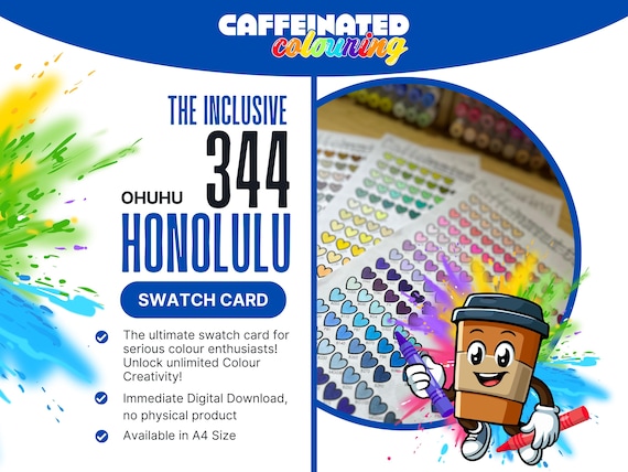 344 Ohuhu Honolulu Marker Swatch Card | A4 Digital Download 344 Ohuhu Honolulu Marker Swatch Card | A4 Digital Download