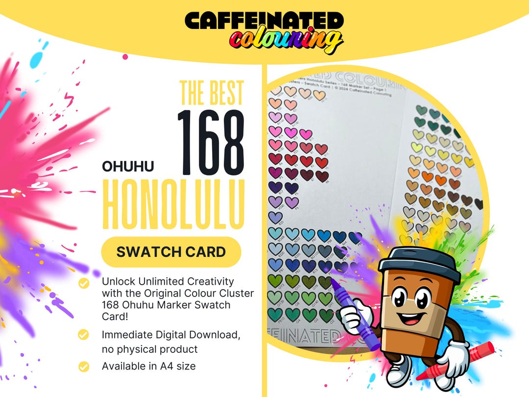 サンプル 画 168 Ohuhu Honolulu (old Codes) Marker Swatch Card | A4