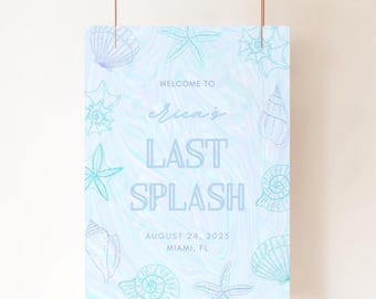 Beach Bachelorette Welcome Sign: Mermaid Bridal Shower Decor (Editable Canva Template)