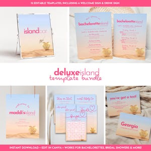 Tropical Bachelorette Party Canva Template Kit | Island Bridal Shower (Digital Download)