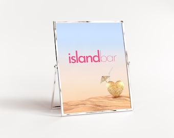 Island Bachelorette Bar Sign, Tropical Drink Menu Template, Editable Canva Party Sign, Digital Download