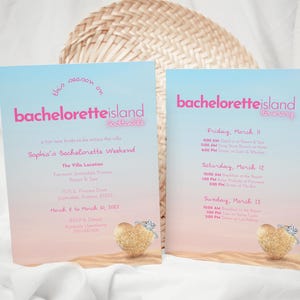 Editable Bachelorette Island Invitation, Itinerary Template (Digital File)