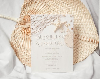Beach Bridal Shower Invitation: Seashell Theme (Digital Download)