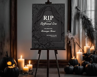 Gothic Bachelorette Welcome Sign | Funeral Theme Bridal Shower (Digital)