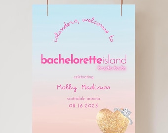 Tropical Bachelorette Party Welcome Sign | Editable Island Theme (Digital Download)