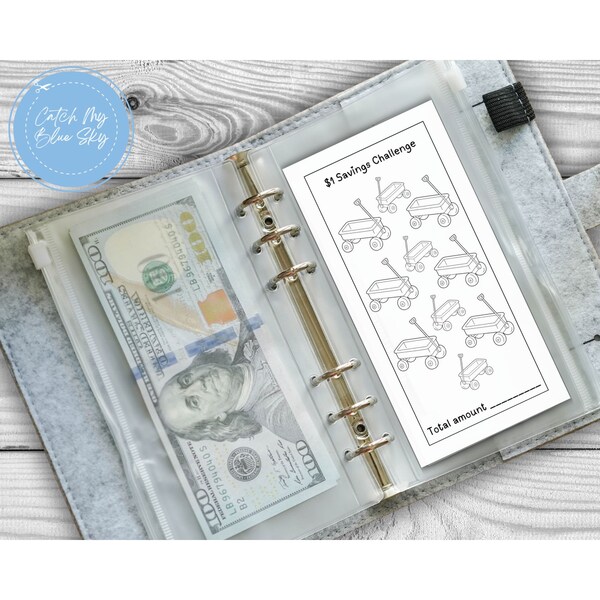 A6 kids savings challenge|A6 mini savings challenge bundle|Savings Tracker|Savings Challenge Printable|kids savings tracker Wagon savings