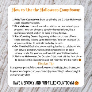 Easy DIY Halloween Countdown, Printable Halloween Countdown, Halloween ...
