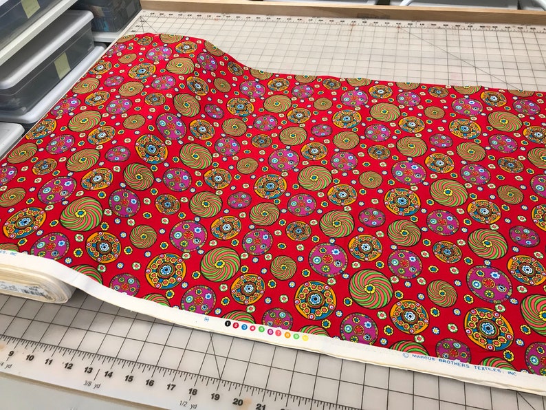Multi colored Millifiori fabric Marcus Brothers Textiles Rare OOP quilting fabric Unique