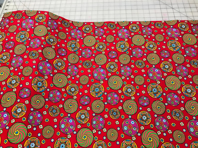 Multi colored Millifiori fabric Marcus Brothers Textiles Rare OOP quilting fabric Unique