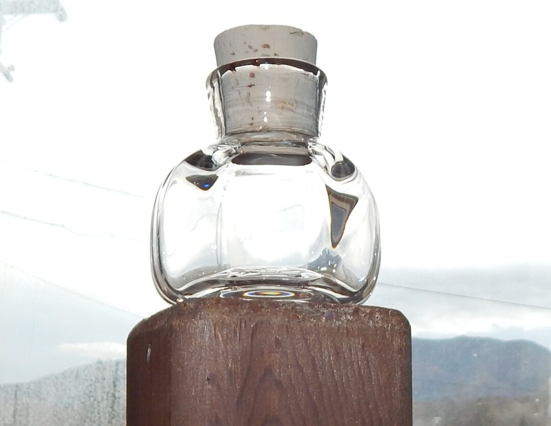 NUG JUG Herb Jar Small Clear Hand Blown Glass Bottle With Etsy