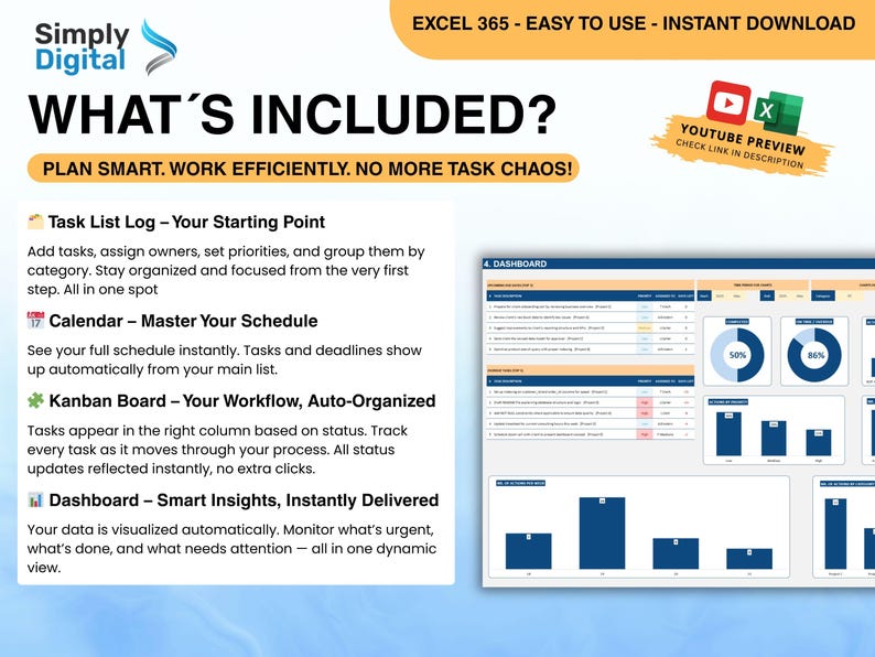 Task Tracker Excel Template: Team Project Management and Organization ...