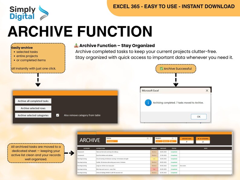 To-do List, Personal Excel Template - Task Tracker, Kanban Board ...